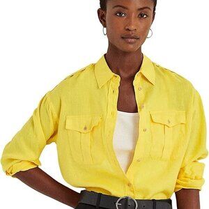 Lauren Ralph Lauren 100% Linen Button Down Size Medium
